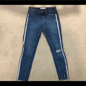 Zara silver stripe skinny jeans